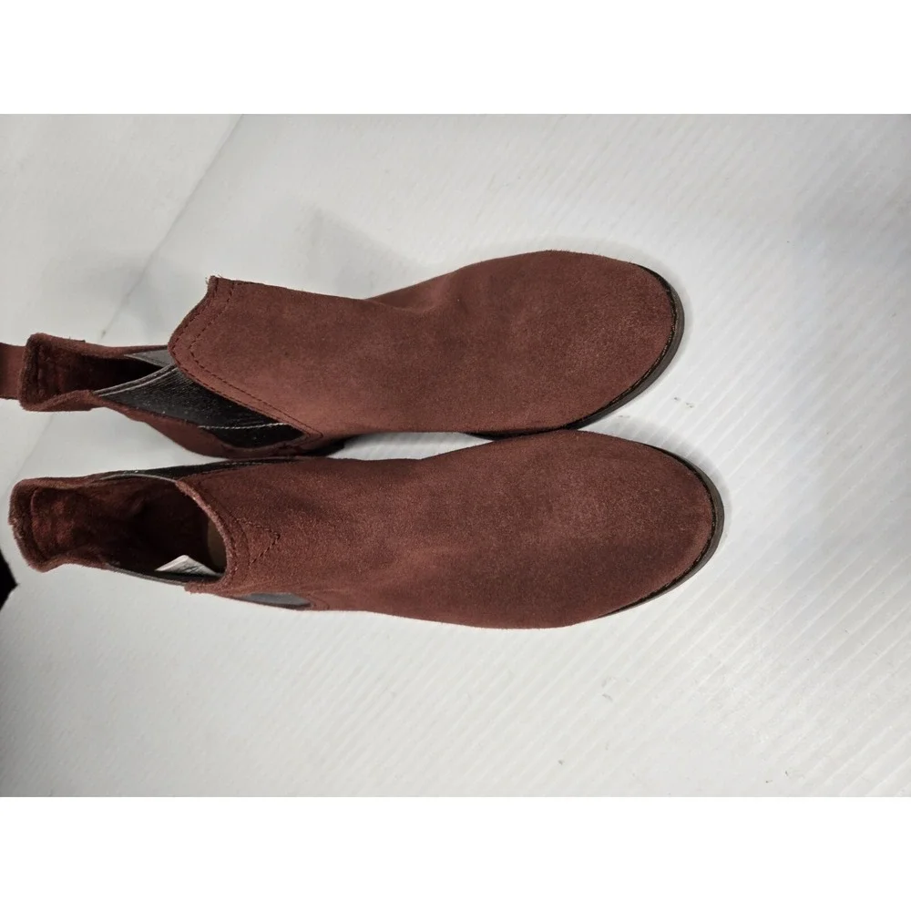 Women's‎ TOMS Ankle Boots Booties Burgundy Metallic Chelsea Size 6 W